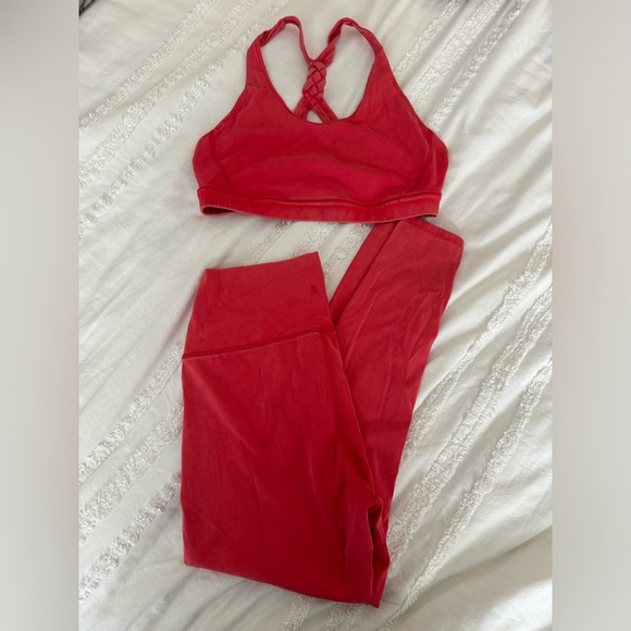 SoulCycle Samara Braided Mineral Wash Bra Red & Leggings in RED! 🍉 - Picture 5 of 5